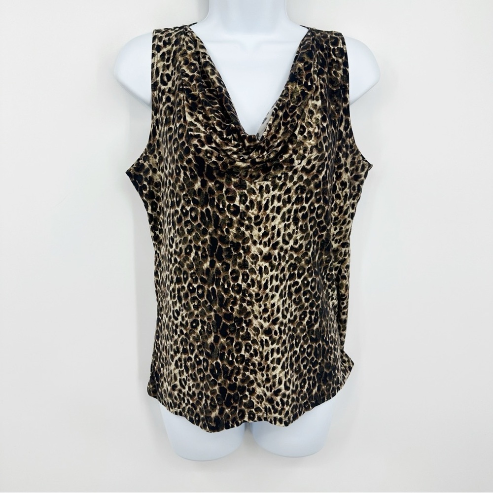 Vintage Y2K Leopard Print Size Medium Tank Top Whimsical Festival Early 2000s